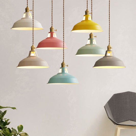 Colorful Metal Barn Shade Industrial Pendant Light