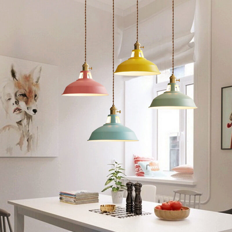 Colorful Metal Barn Shade Industrial Pendant Light