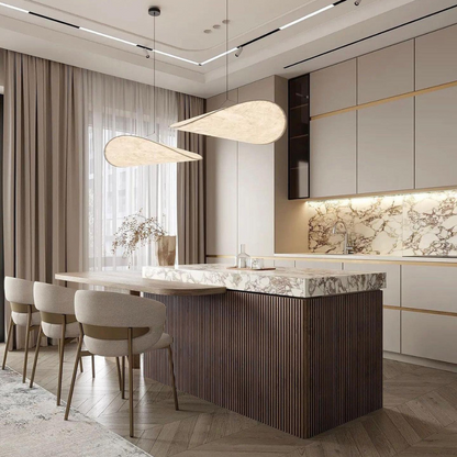 White Silk Fabric Minimalist Japandi Pendant Light