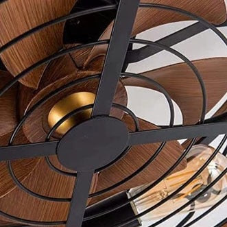 Industrial Wood Ceiling Fan with Light Modern Rustic Design