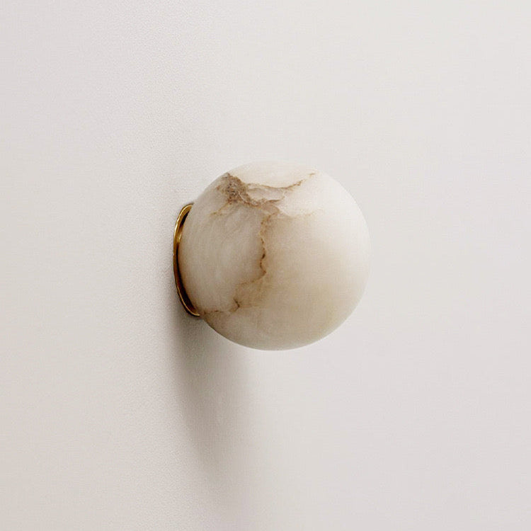 Alabaster Elegance Japandi Mini Orb Wall Lamp 4