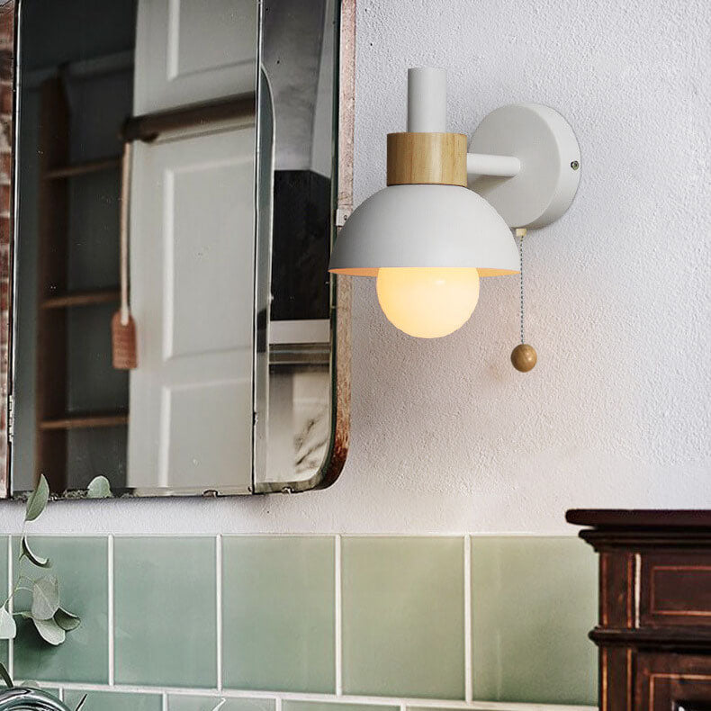 Macaron Glass Metal Nordic Globe Wall Sconce Lamp