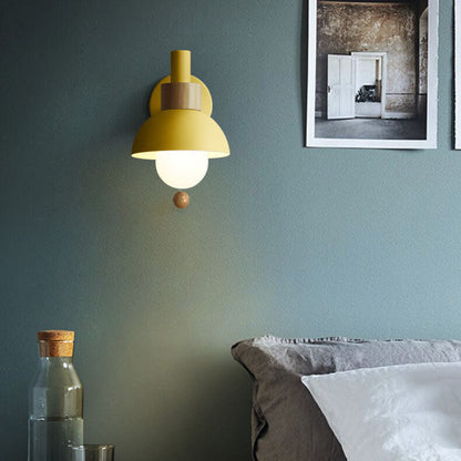 Macaron Glass Metal Nordic Globe Wall Sconce Lamp
