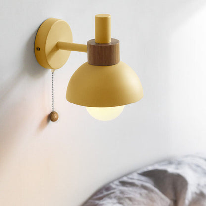 Macaron Glass Metal Nordic Globe Wall Sconce Lamp
