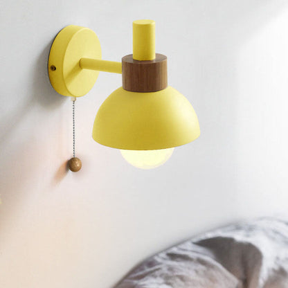 Macaron Glass Metal Nordic Globe Wall Sconce Lamp