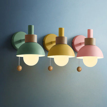 Macaron Glass Metal Nordic Globe Wall Sconce Lamp