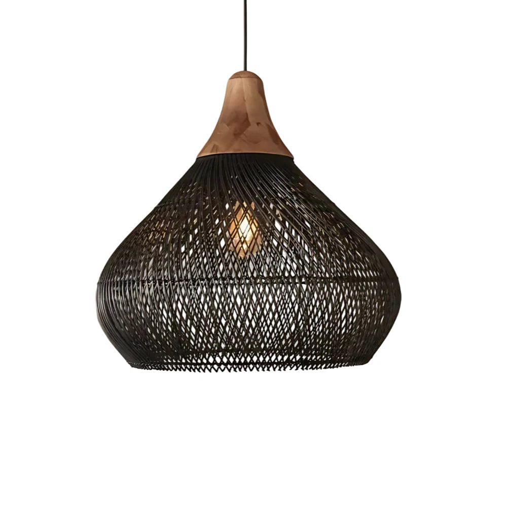 Rattan Bamboo Boho Pendant Light