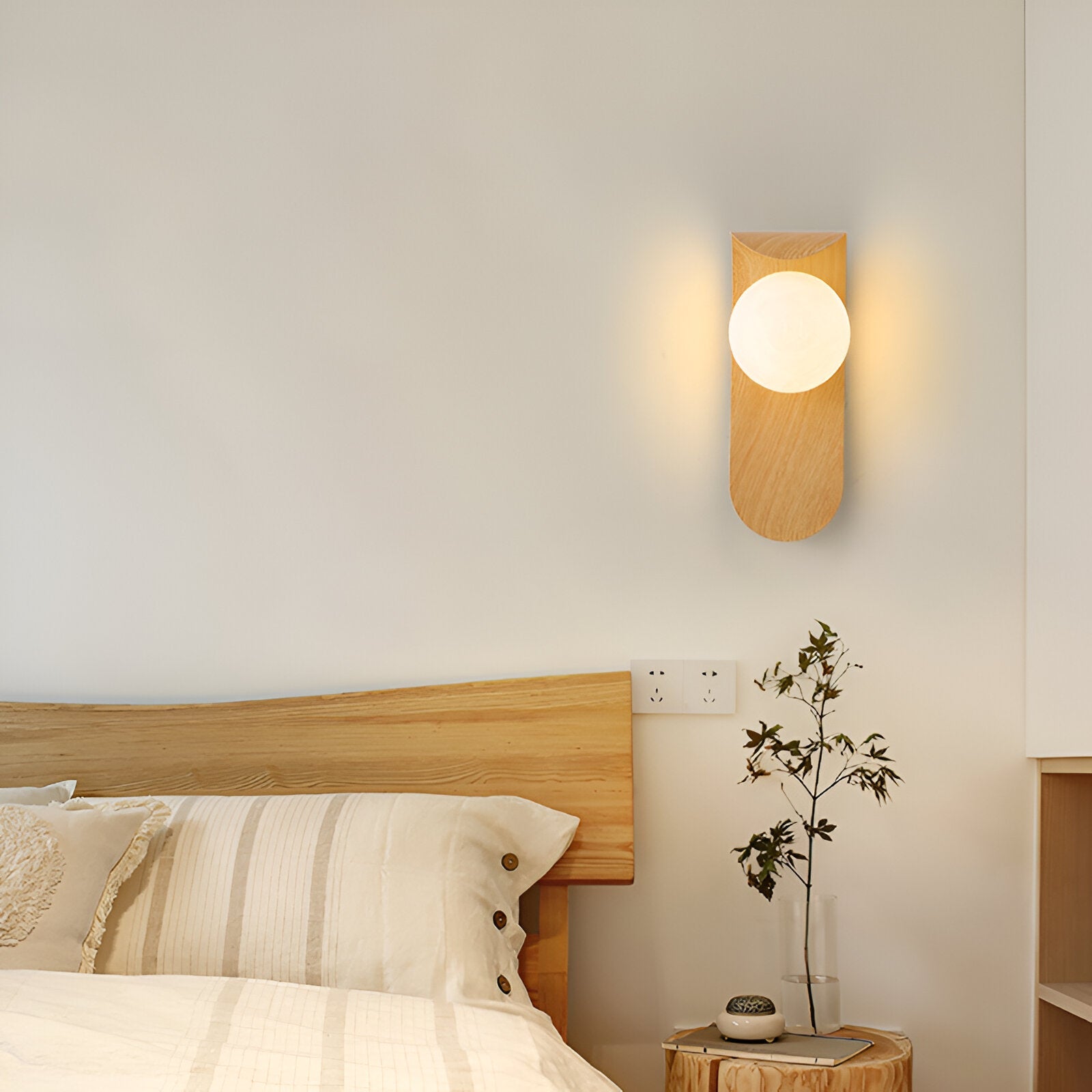 Carlyle Nordic Minimalist Iron Wood Accent LED Wall Light 5