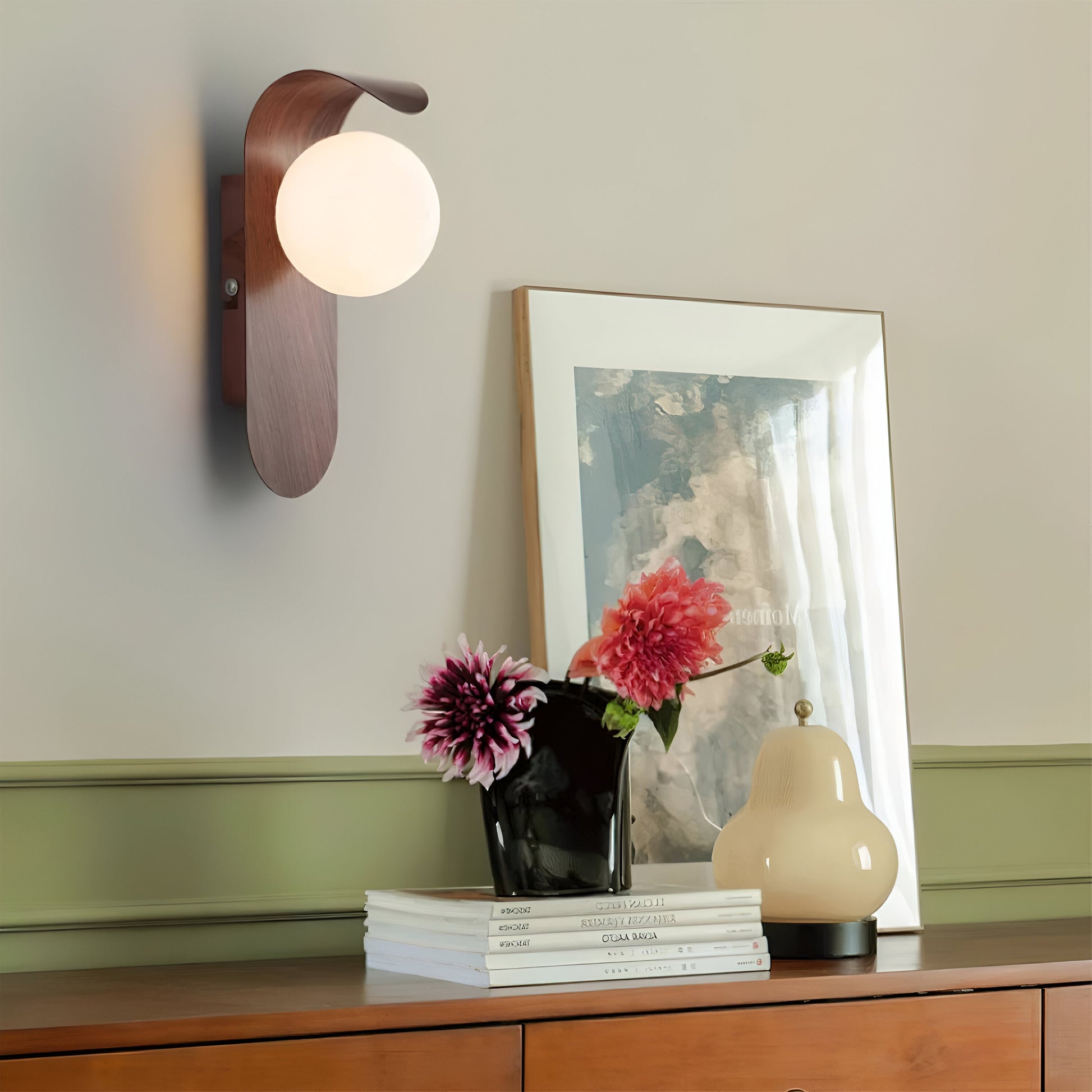 Carlyle Nordic Minimalist Iron Wood Accent LED Wall Light 8
