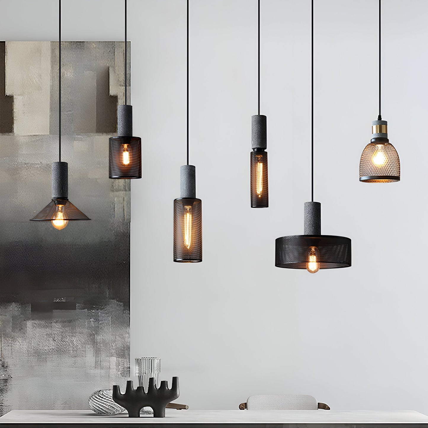 Nordic Industrial Cement Pendant Light