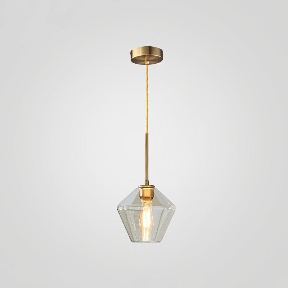 Industrial Glass Metal Pendant Light