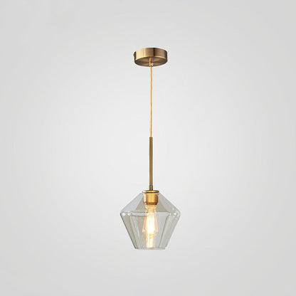Industrial Glass Metal Pendant Light