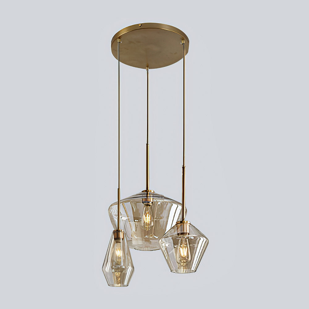 Industrial Glass Metal Pendant Light