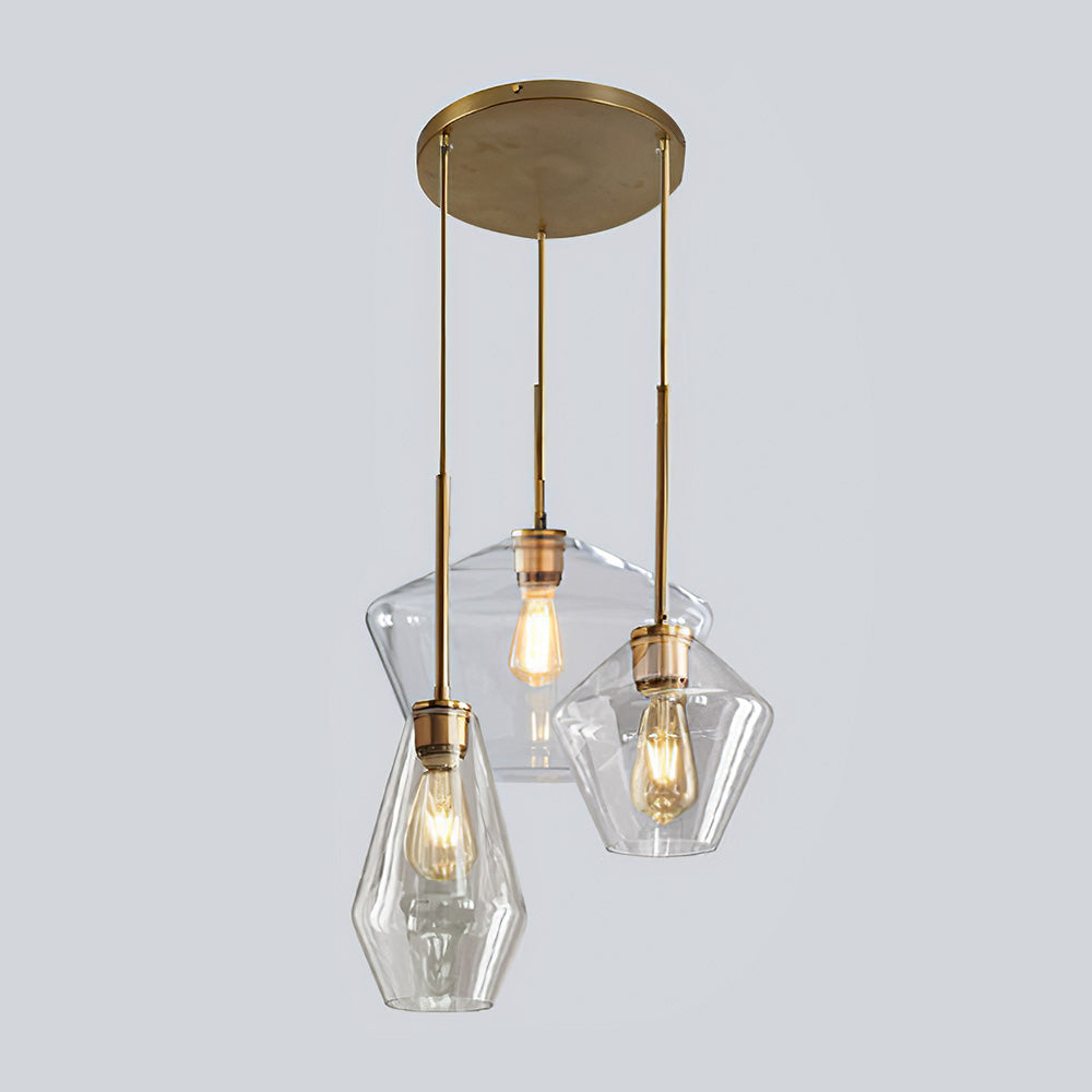 Industrial Glass Metal Pendant Light