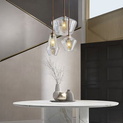 Industrial Glass Metal Pendant Light