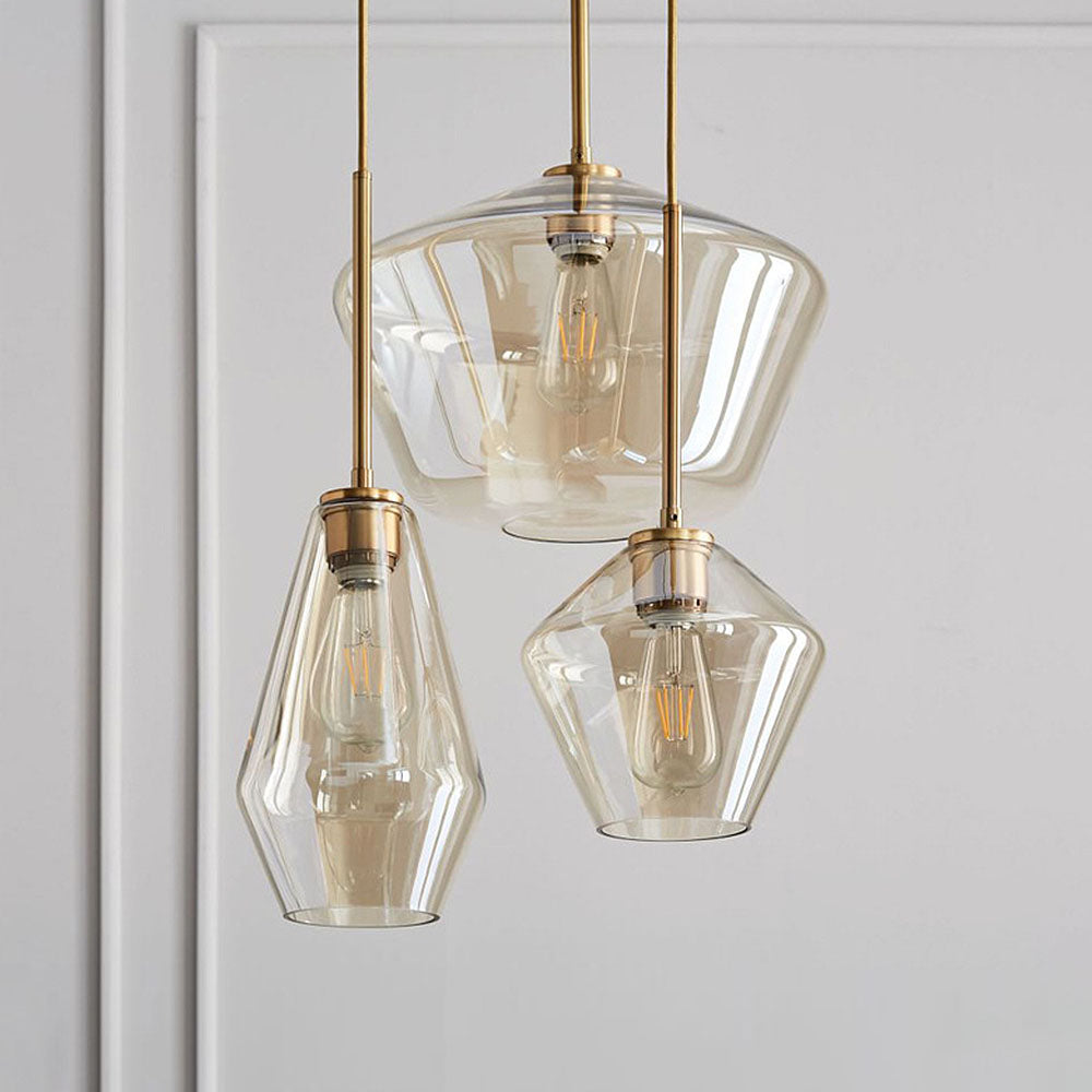 Industrial Glass Metal Pendant Light