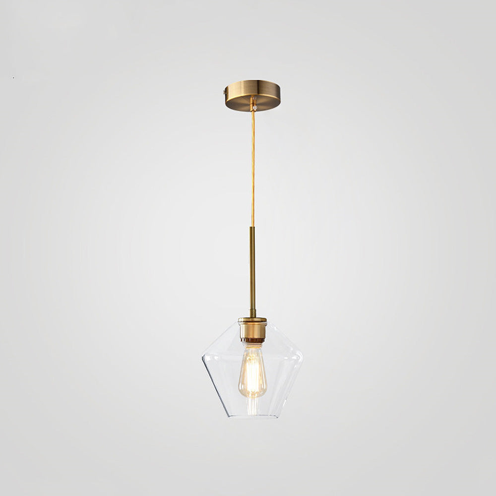 Industrial Glass Metal Pendant Light