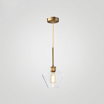 Industrial Glass Metal Pendant Light