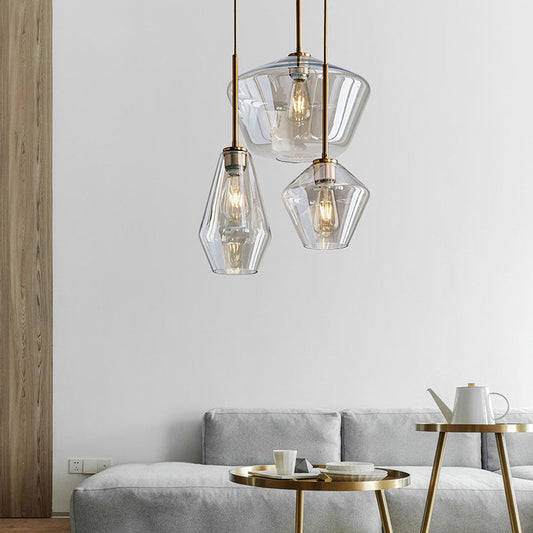 Industrial Glass Metal Pendant Light