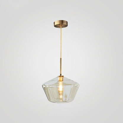 Industrial Glass Metal Pendant Light