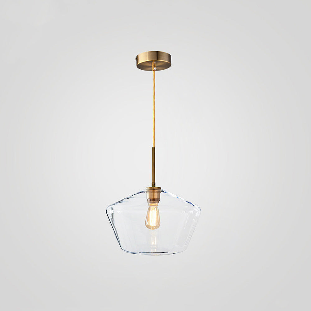 Industrial Glass Metal Pendant Light