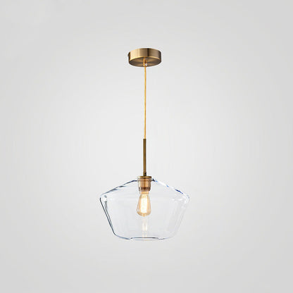 Industrial Glass Metal Pendant Light