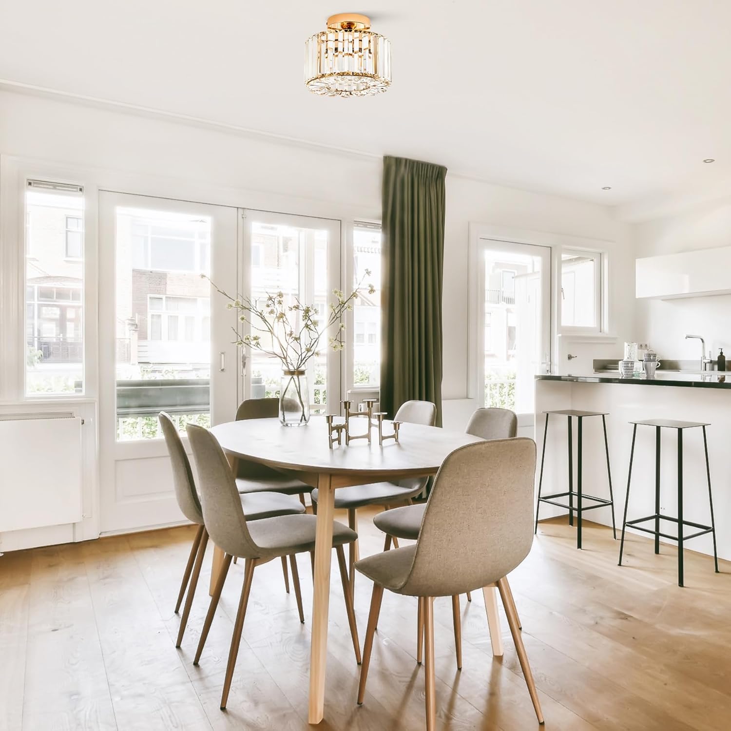 Elegant Crystal Flush Mount Ceiling Light 7