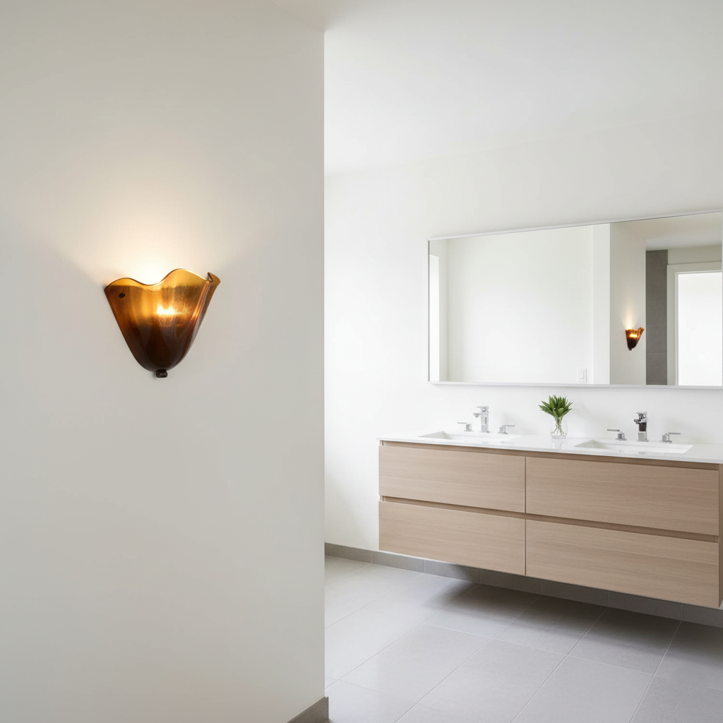 Retro Colored Glass Wall Light Shell Skirt Modern Design