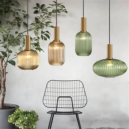 Colorful Glass Retro Pendant Light Nordic Design