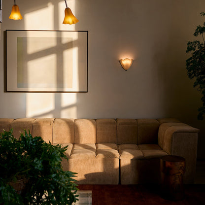 Retro Colored Glass Wall Light Shell Skirt Modern Design