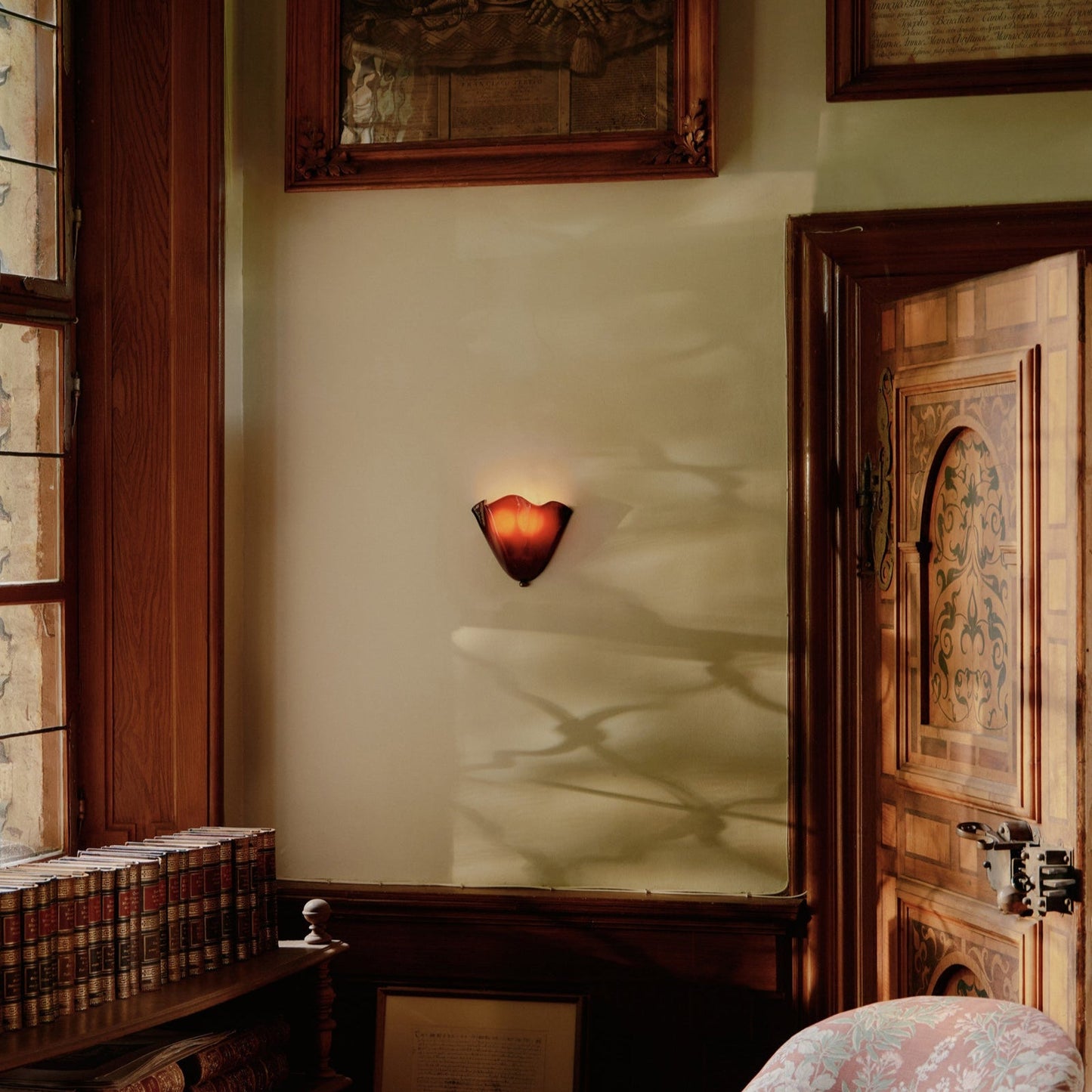 Retro Colored Glass Wall Light Shell Skirt Modern Design