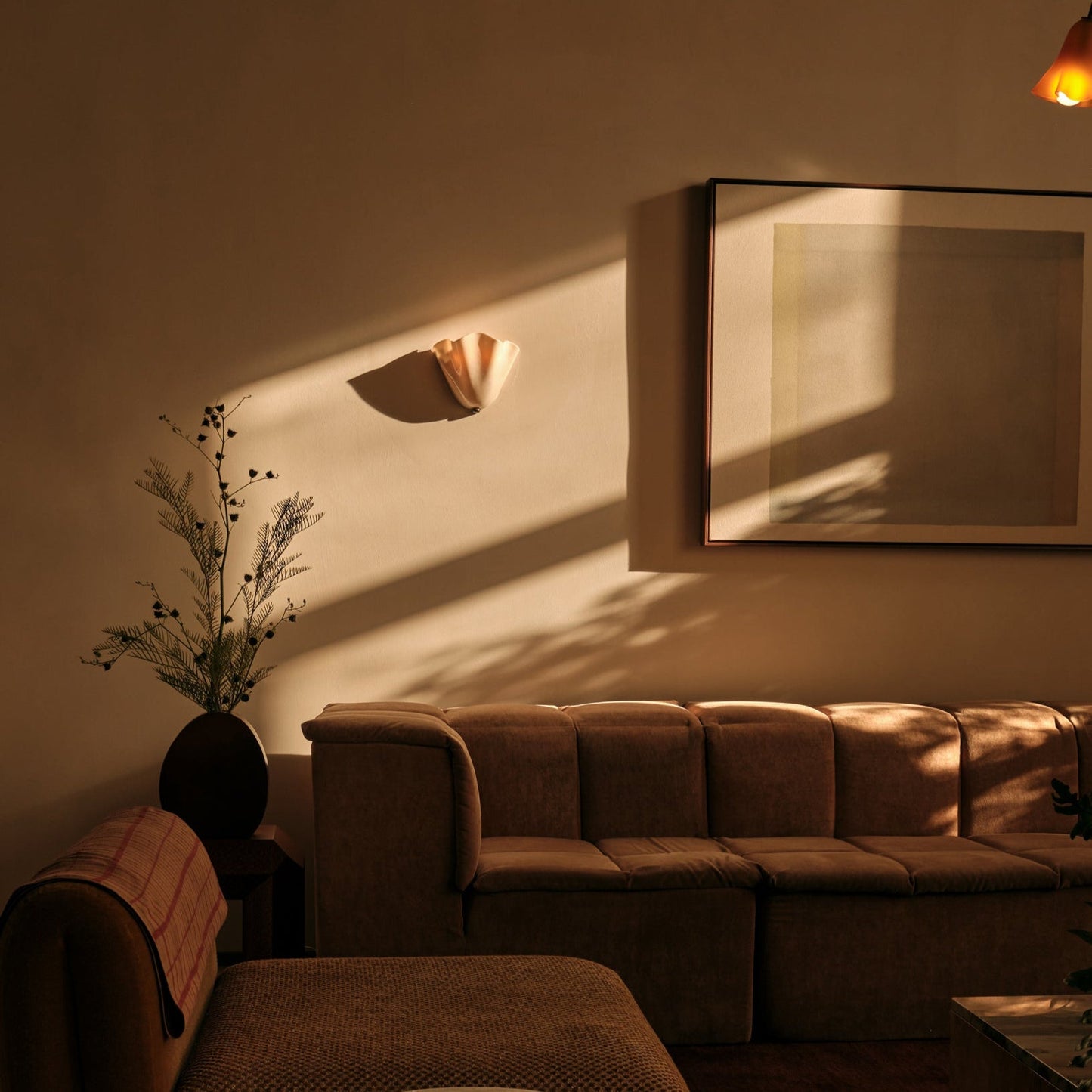 Retro Colored Glass Wall Light Shell Skirt Modern Design