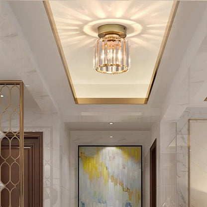 Crystal Glass Metal Ceiling Light Modern Design