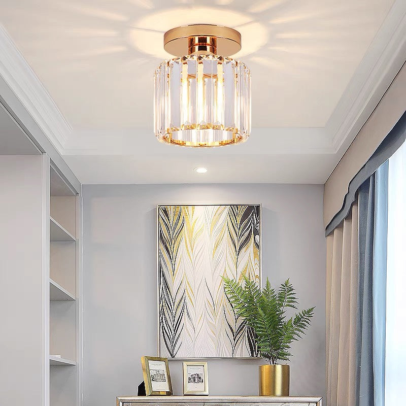 Crystal Glass Metal Ceiling Light Modern Design
