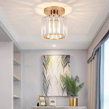 Crystal Glass Metal Ceiling Light Modern Design