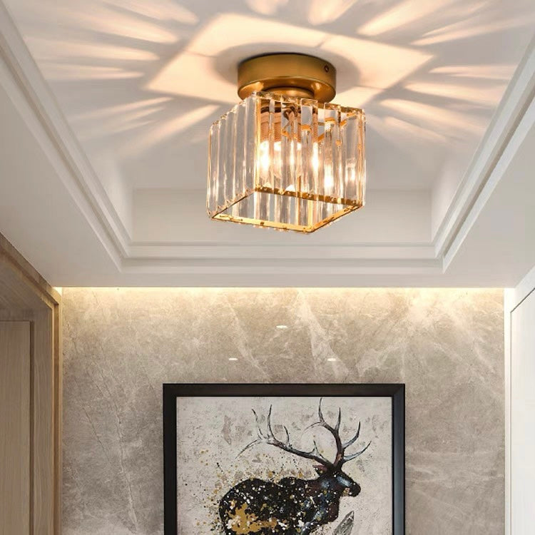 Crystal Glass Metal Ceiling Light Modern Design
