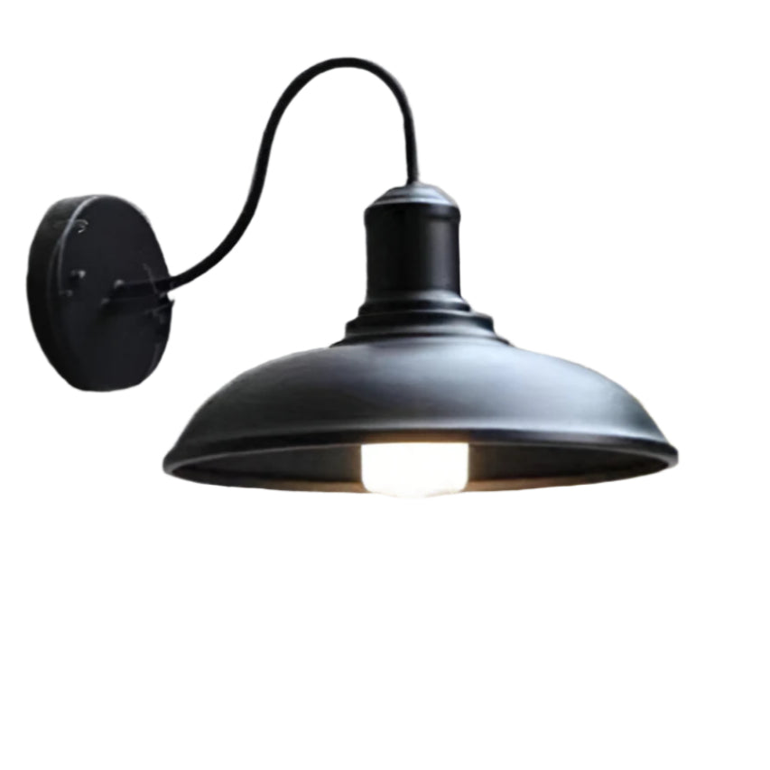 Industrial Bowl Shaped Iron Outdoor Wall Light 4