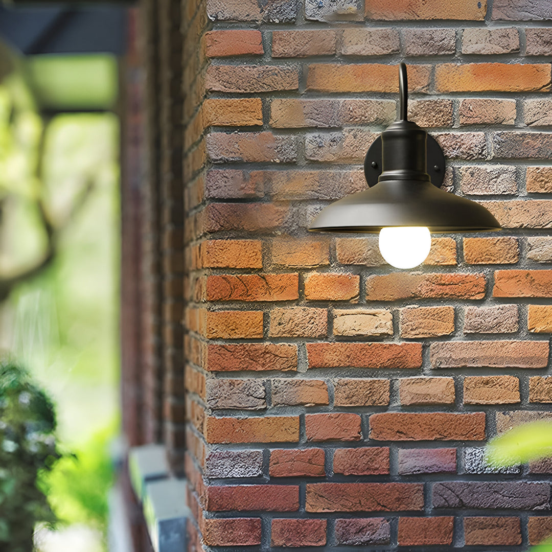Industrial Bowl Shaped Iron Outdoor Wall Light 8
