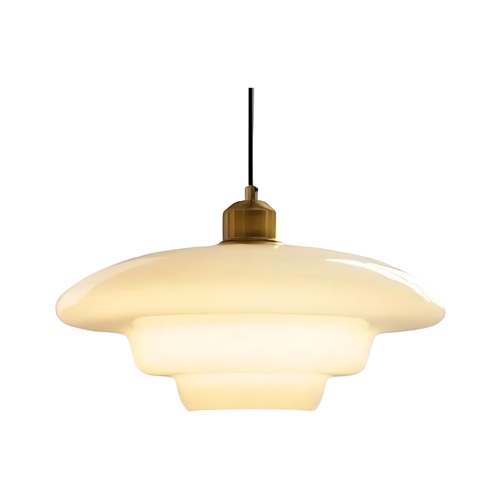 Art Deco Glass Pendant Light Modern Pearl Finish