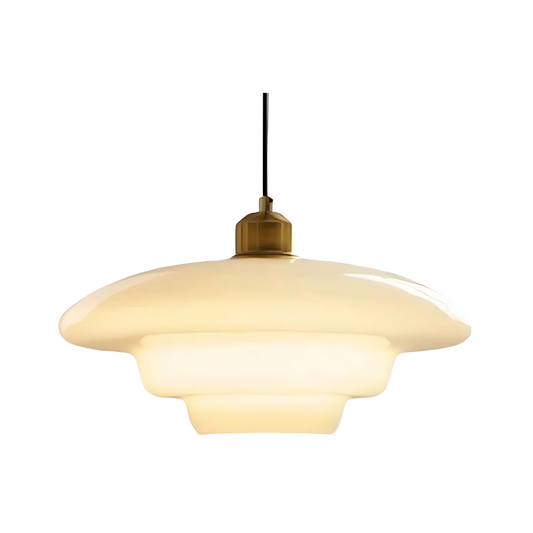 Art Deco Glass Pendant Light Modern Pearl Finish