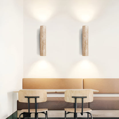 Japandi Tube Travertine Stone Minimalist Wall Light 8