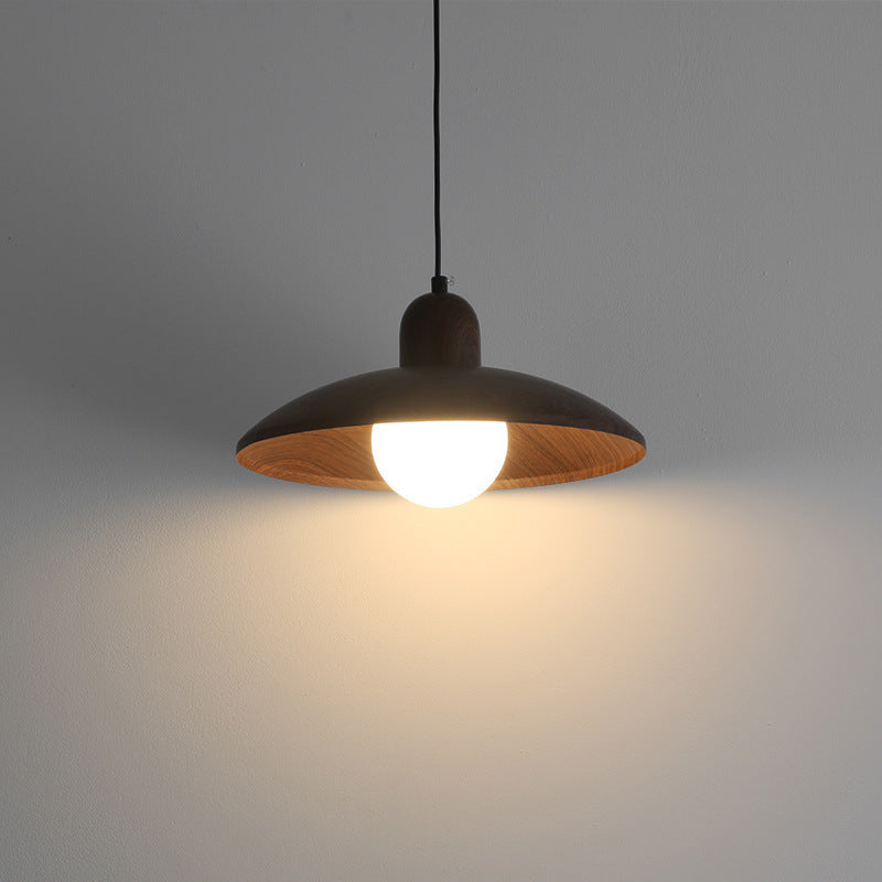 Walnut Wabi-Sabi Wood Pendant Light Japanese Style
