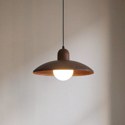 Walnut Wabi-Sabi Wood Pendant Light Japanese Style