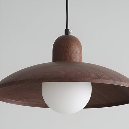 Walnut Wabi-Sabi Wood Pendant Light Japanese Style