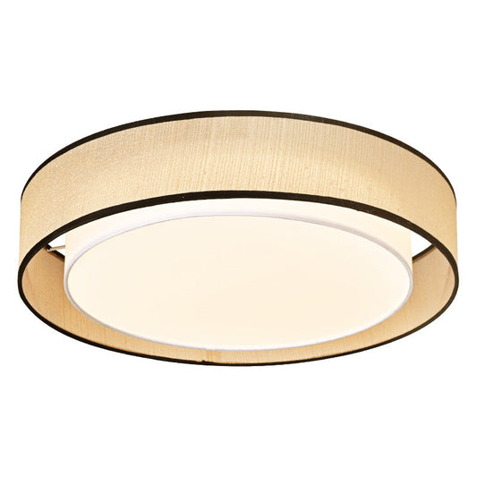 Merion Linen Drum Shade Flush Mount Round Ceiling Light 0