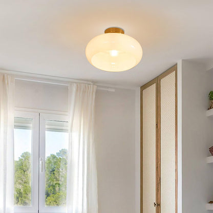 Round Glass Metal Vintage Ceiling Light Fixture