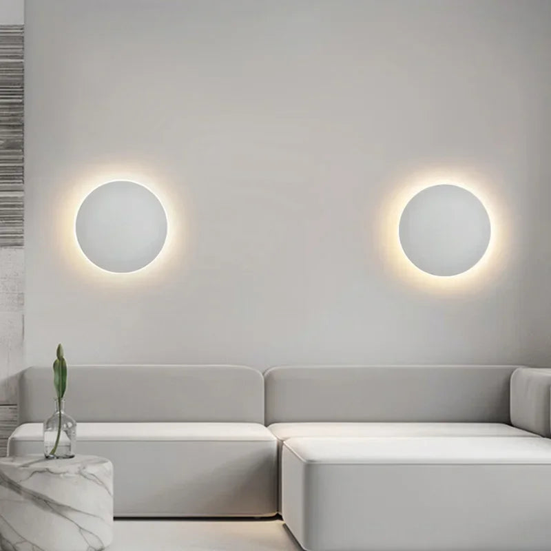 Modern Nordic Round Aluminum Minimalist LED Wall Light 4