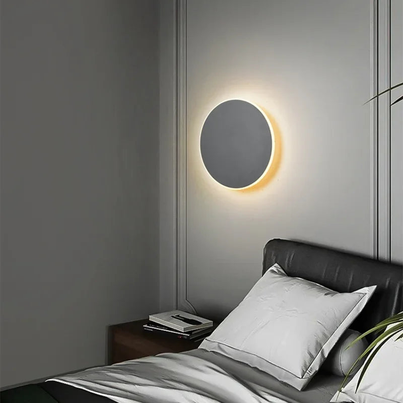 Modern Nordic Round Aluminum Minimalist LED Wall Light 5
