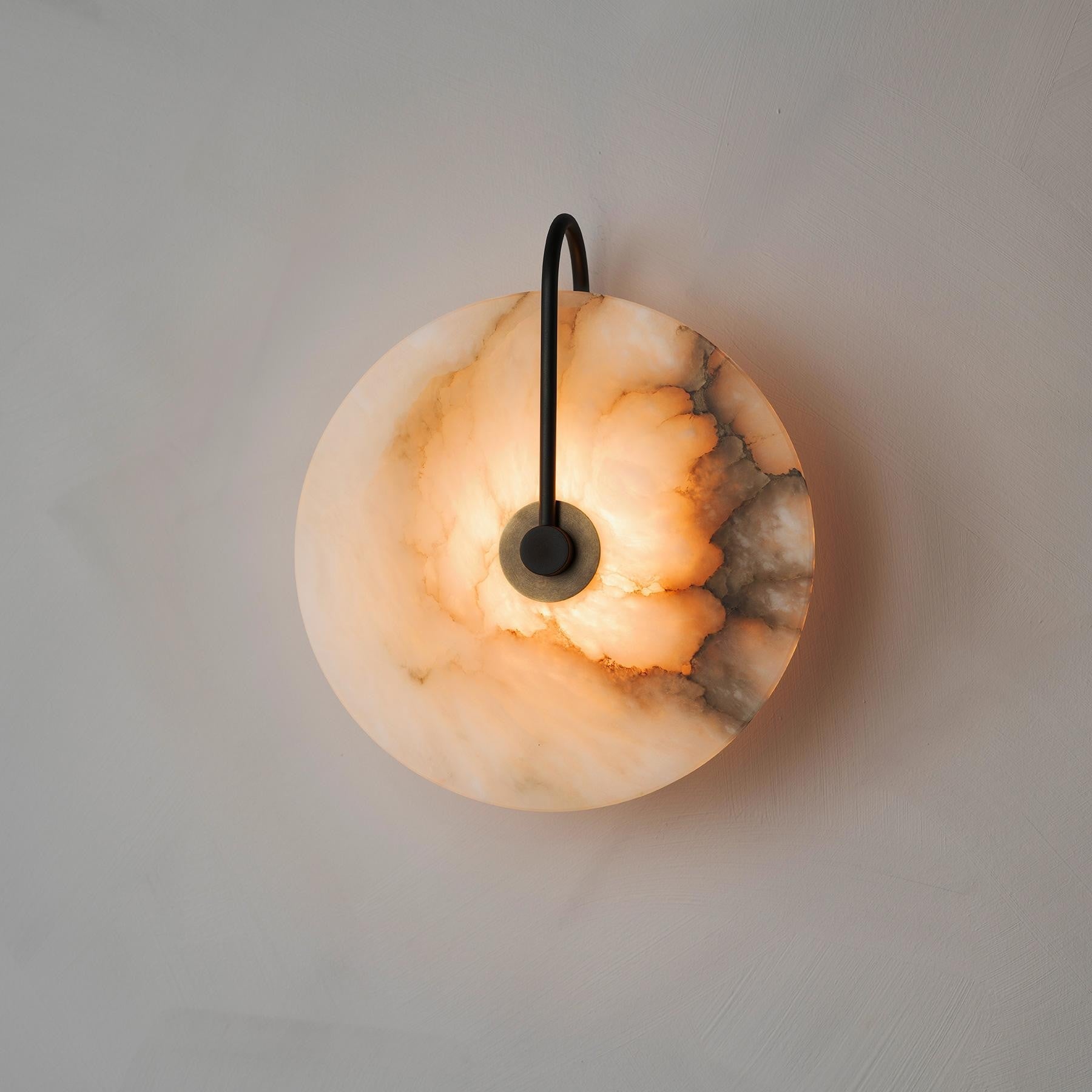 Moonshade Natural Marble Alabaster Minimalist Wall Light 1