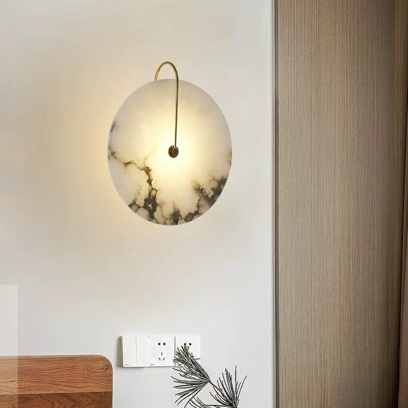 Moonshade Natural Marble Alabaster Minimalist Wall Light 2
